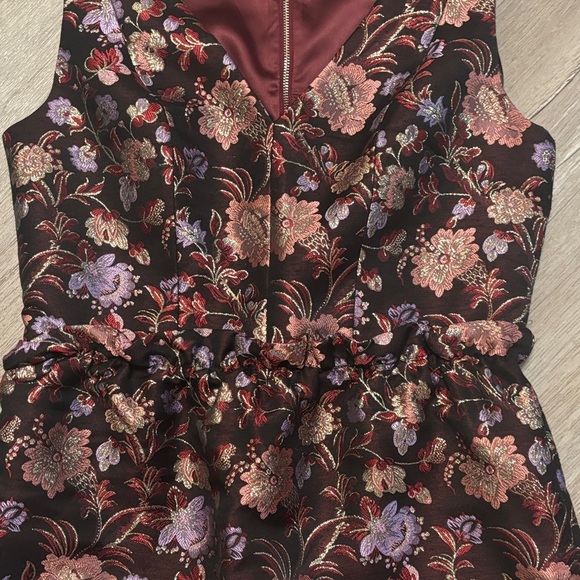 Laundry By Shelli Segal Floral Brocade Dress - Black and Pink - Picture 4 of 6